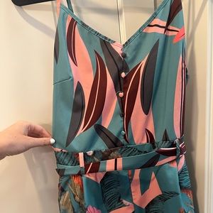 Tropical print romper